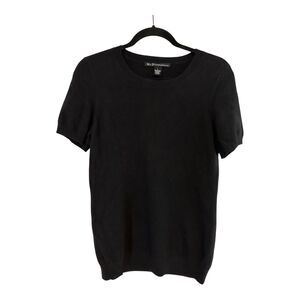 McDuff Women’s Cashmere Short Sleeve Sweater Sz L Black J9